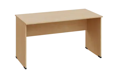 EPL 27 - 14 stůl kancelářský, dřevěná podnož, deska 25 mm, široký 1400 mm, bříza světlá